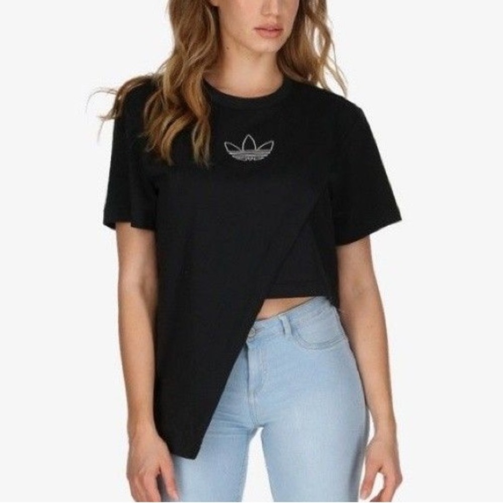 BNWT HOT! adidas originals Boxy T-shirt Asymmetric Short Sleeve size medium